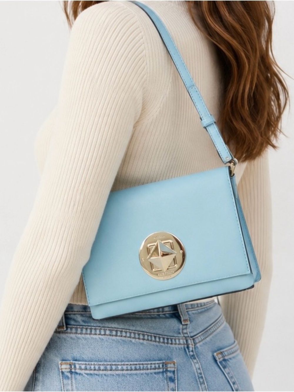 Kate Spade Newberry Lane Small Crossbody Bag Purse Saffiano Leather Blue